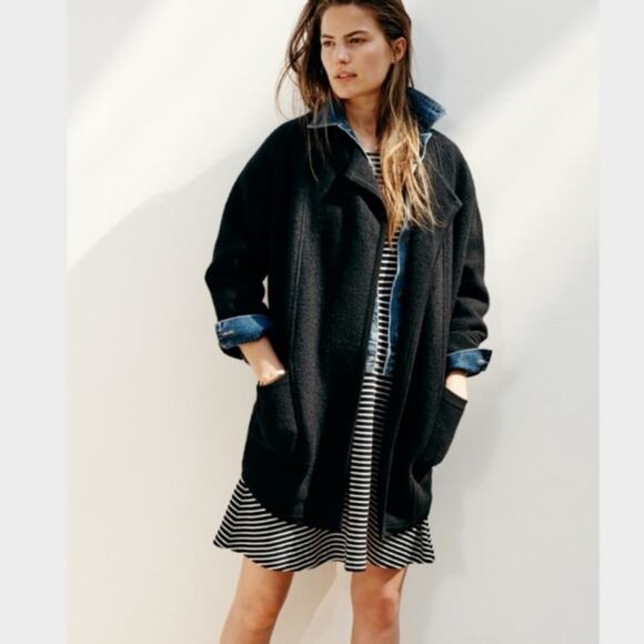 Madewell Black White Stripe Gallerist Fit Flare Dress Small - Picture 16 of 16